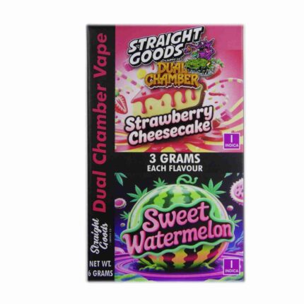 Straight Goods - Dual Chamber Vape - Strawberry Cheesecake + Sweet Watermelon (3 Grams + 3 Grams) - West Coast Cannabis