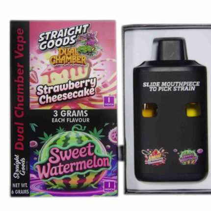 Straight Goods - Dual Chamber Vape - Strawberry Cheesecake + Sweet Watermelon (3 Grams + 3 Grams) - West Coast Cannabis