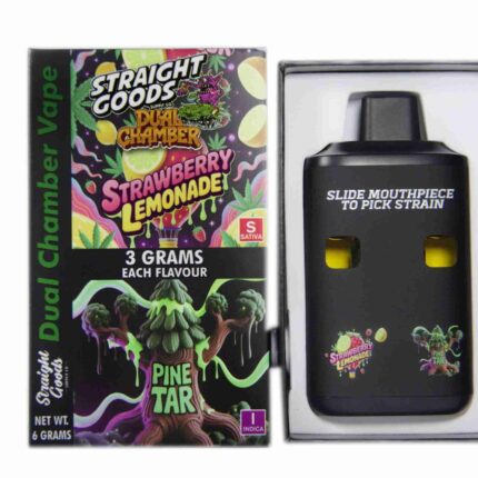 Straight Goods - Dual Chamber Vape - Strawberry Lemonade + Pine Tar (3 Grams + 3 Grams) - West Coast Cannabis