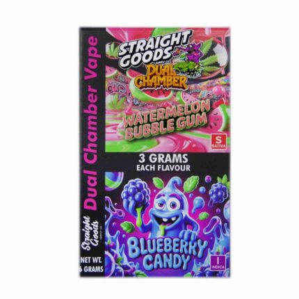Straight Goods - Dual Chamber Vape - Watermelon Bubblegum + Blueberry Candy (3 Grams + 3 Grams) - West Coast Cannabis