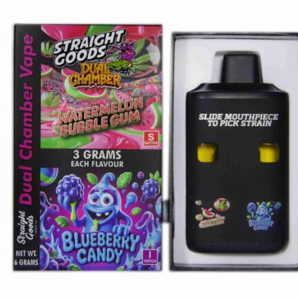 Straight Goods - Dual Chamber Vape - Watermelon Bubblegum + Blueberry Candy (3 Grams + 3 Grams) - West Coast Cannabis