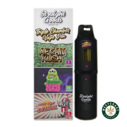 Straight Goods - Triple Chamber Vape - Afghan Kush + Sour Space Candy + Super Sour Diesel (3 Grams + 3 Grams + 3 Gram) - West Coast Cannabis