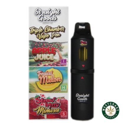 Straight Goods - Triple Chamber Vape - Apple Juice + Tropical Melon + Strawberry Mimosa (3 Grams + 3 Grams + 3 Gram) - West Coast Cannabis