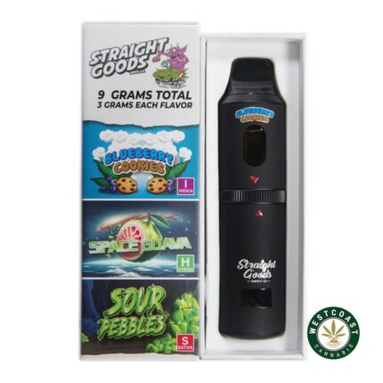 Straight Goods - Triple Chamber Vape - Blueberry Cookies + Space Guava + Sour Pebbles (3 Grams + 3 Grams + 3 Gram) - West Coast Cannabis