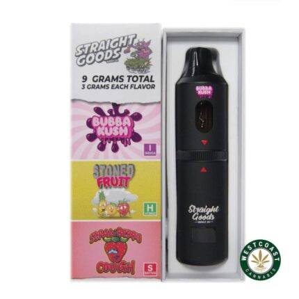 Straight Goods - Triple Chamber Vape - Bubba Kush + Stoned Fruit + Strawberry Cough (3 Grams + 3 Grams + 3 Gram) - West Coast Cannabis
