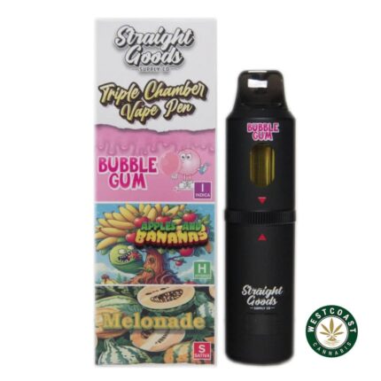 Straight Goods - Triple Chamber Vape - Bubble Gum + Apples and Banana + Melonade (3 Grams + 3 Grams + 3 Gram) - West Coast Cannabis