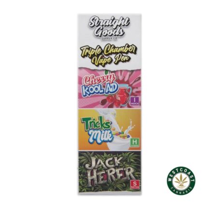 Straight Goods - Triple Chamber Vape - Cherry Kool Aid + Tricks Milk + Jack Herer (3 Grams + 3 Grams + 3 Gram) - West Coast Cannabis