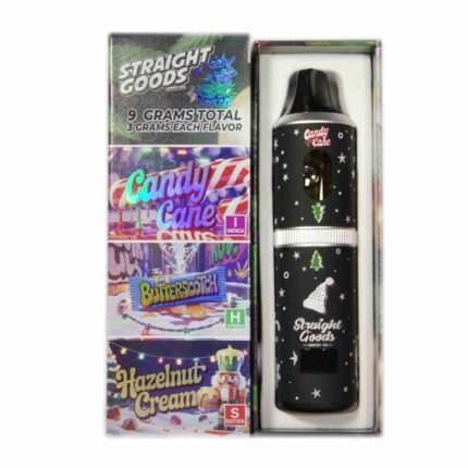 Straight Goods - Triple Chamber Vape - Christmas Series - Candy Cane + Butterscotch + Hazelnut Cream (3 Grams + 3 Grams + 3 Gram) - West Coast Cannabis