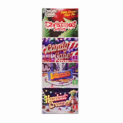 Straight Goods - Triple Chamber Vape - Christmas Series - Candy Cane + Butterscotch + Hazelnut Cream (3 Grams + 3 Grams + 3 Gram) - West Coast Cannabis