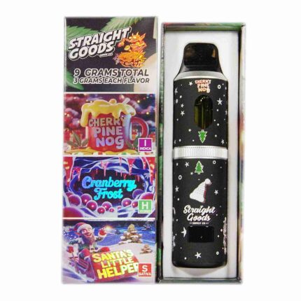 Straight Goods - Triple Chamber Vape - Christmas Series - Cherry Pine Nog + Cranberry Frost + Santa's Little Helper (3 Grams + 3 Grams + 3 Gram) - West Coast Cannabis
