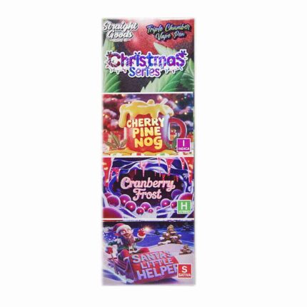Straight Goods - Triple Chamber Vape - Christmas Series - Cherry Pine Nog + Cranberry Frost + Santa's Little Helper (3 Grams + 3 Grams + 3 Gram) - West Coast Cannabis