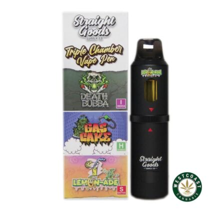 Straight Goods - Triple Chamber Vape - Death Bubba + Gas Cake + Lemonade (3 Grams + 3 Grams + 3 Gram) - West Coast Cannabis