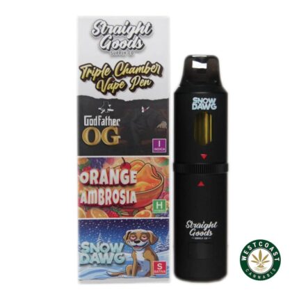 Straight Goods - Triple Chamber Vape - Godfather OG + Orange Ambrosia + Snow Dawg (3 Grams + 3 Grams + 3 Gram) - West Coast Cannabis