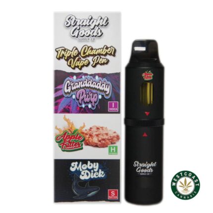 Straight Goods - Triple Chamber Vape - Grand Daddy Purp + Apple Fritter + Moby Dick (3 Grams + 3 Grams + 3 Gram) - West Coast Cannabis