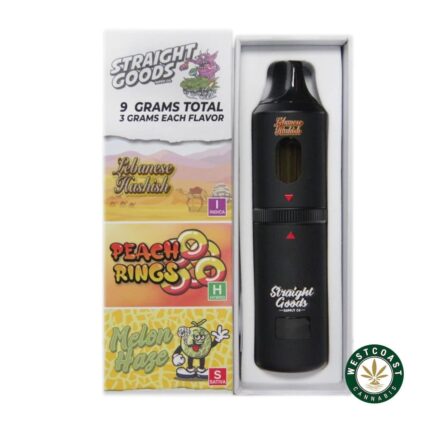 Straight Goods - Triple Chamber Vape - Lebanese Hashish + Peach Rings + Melon Haze (3 Grams + 3 Grams + 3 Gram) - West Coast Cannabis
