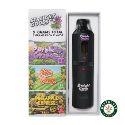Straight Goods - Triple Chamber Vape - Purple Grape + Jaffa Orange + Pineapple Express (3 Grams + 3 Grams + 3 Gram) - West Coast Cannabis