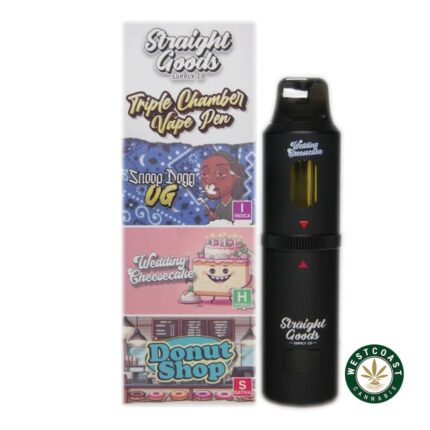 Straight Goods - Triple Chamber Vape - Snoop Dogg OG + Wedding Cheesecake + Donut Shop (3 Grams + 3 Grams + 3 Gram) - West Coast Cannabis