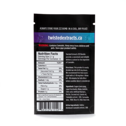 Twisted Extracts Black Cherry Zzz Bomb 1:1 40mg THC 40mg CBD Indica - West Coast Cannabis