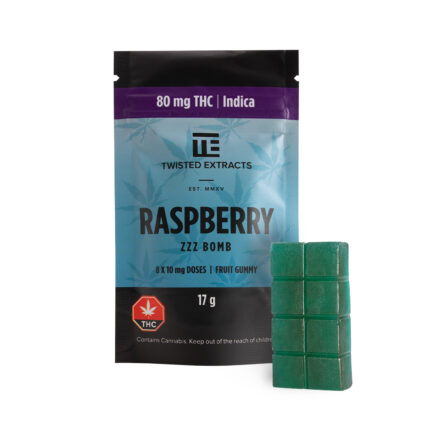 Twisted Extracts Blue Raspberry ZZZ Bomb 80mg THC Indica - West Coast Cannabis