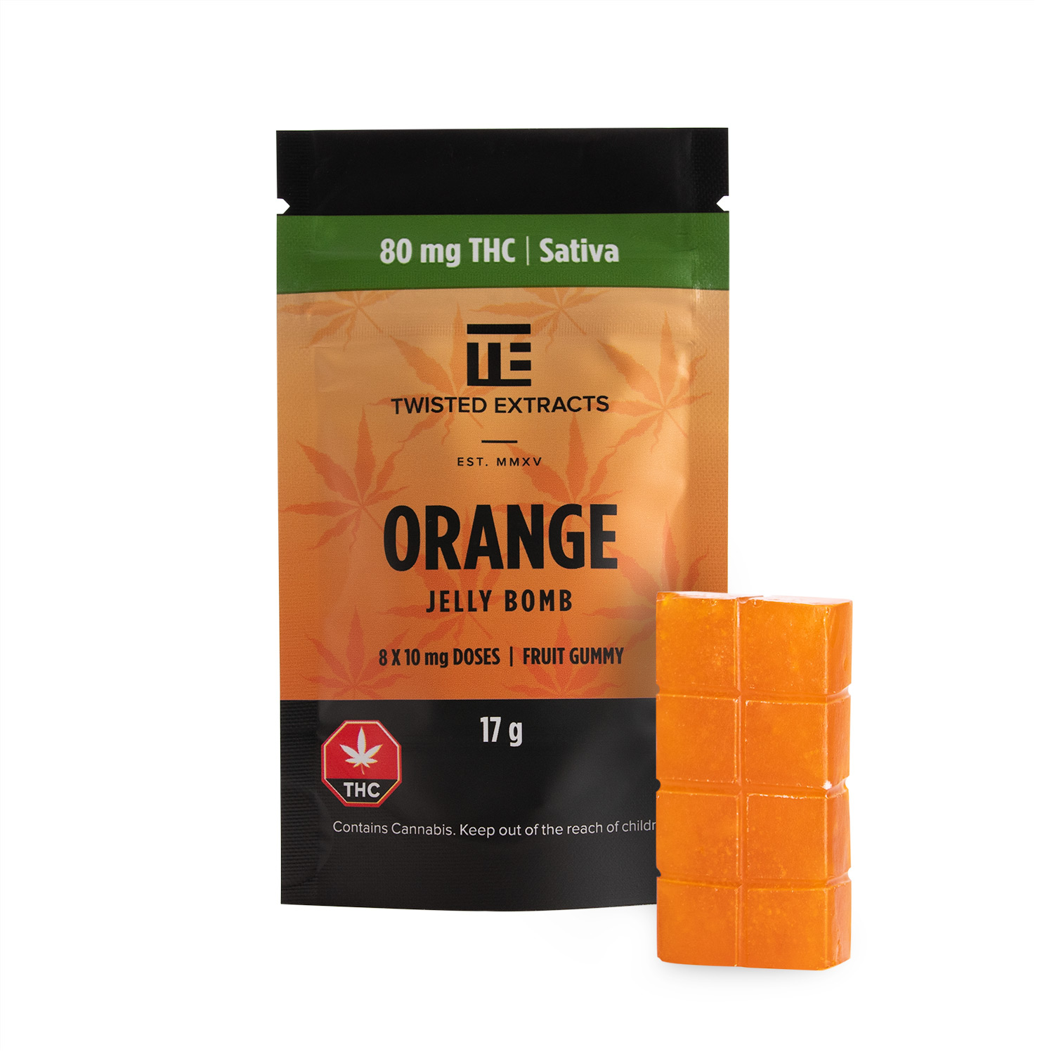 Twisted Extracts Orange Jelly Bombs 80mg THC Sativa - West Coast Cannabis Twisted Extracts Orange Jelly Bombs 80mg THC Sativa - West Coast Cannabis