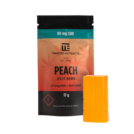 Twisted Extracts Peach Jelly Bombs 80mg CBD - West Coast Cannabis