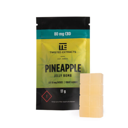 Twisted Extracts Pineapple Jelly Bombs 80mg CBD - West Coast Cannabis
