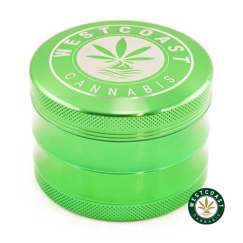 WCC Grinder - Green Glossy - West Coast Cannabis WCC Grinder - Green Glossy - West Coast Cannabis